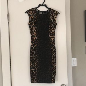 Leopard junior dress slit above breasts
